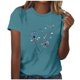 thumbnail image 2 of Fiudx Ofertas Flash Del Día Blusas Estampadas Del Día de La Independencia de Moda para Mujer Top de Cuello Redondo de Manga Corta, 2 of 4