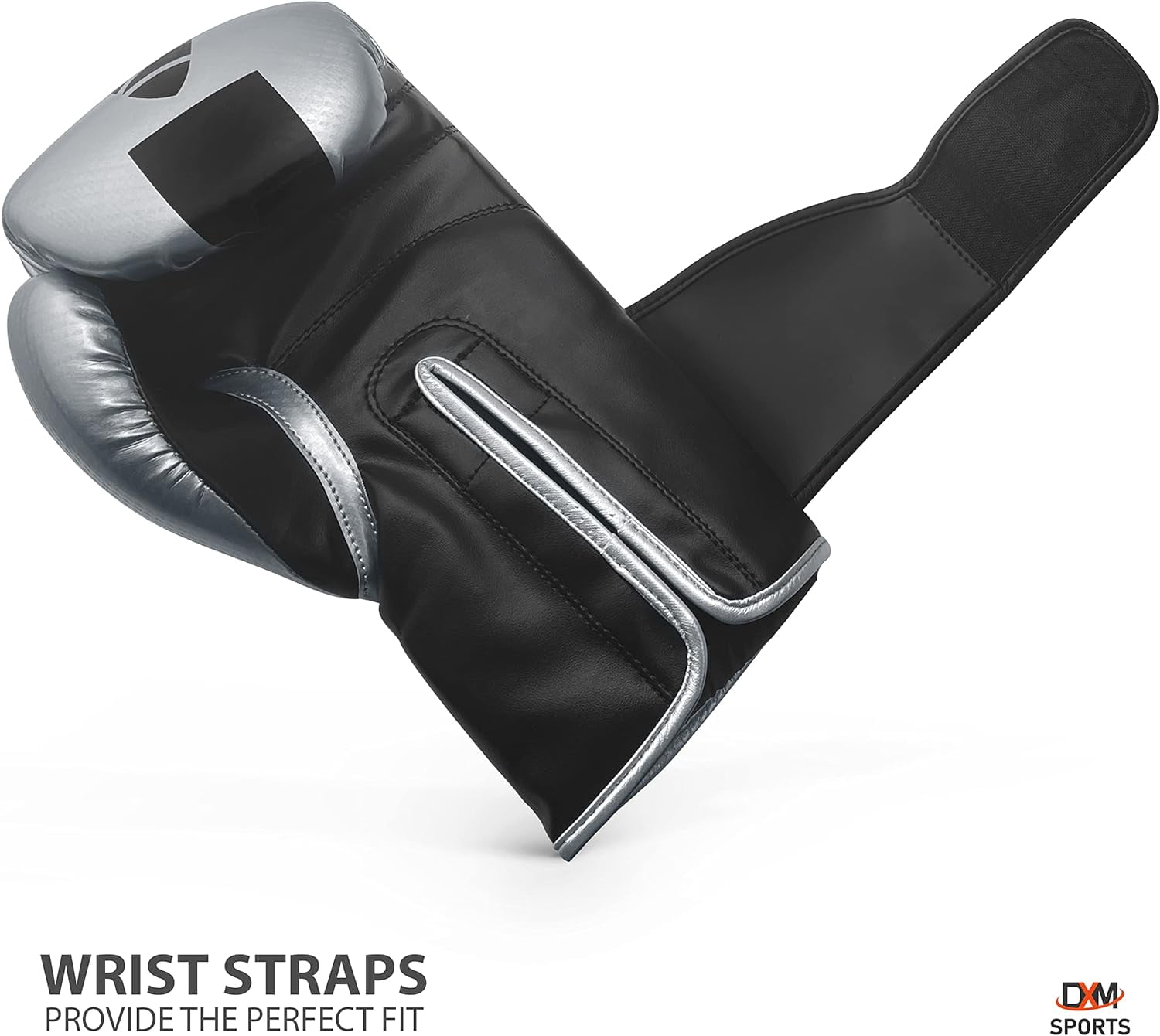 DXM SPORTS Boxing Gloves for Men & Women - Silver & Black, 16oz