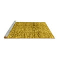 thumbnail image 2 of Ahgly Company Machine Washable Indoor Round Abstract Yellow Modern Area Rugs, 4' Round, 2 of 4