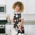 thumbnail image 4 of Retro Halloween Ghost Pattern Kids Aprons for Girls and Boys,Adjustable Neck Strap Toddler Aprons for Kids Cooking Baking, 4 of 7