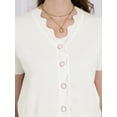 thumbnail image 4 of DARING DIVA Women's Short Sleeve Knit Ribbed Cropped Sweater Top M White, 4 of 6