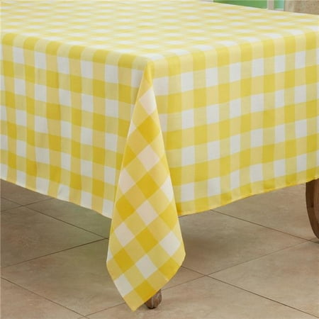 

70 in. Cotton Blend Buffalo Square Plaid Tablecloth Yellow