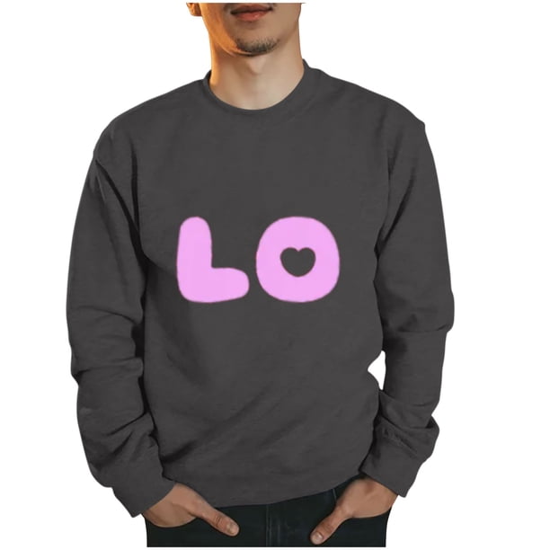 Sudaderas sin capucha para hombre, estilo casual, a la moda, con cuello redondo, estampado, de manga larga, blusas de manga larga y cuello redondo, blusas de poliéster para hombre