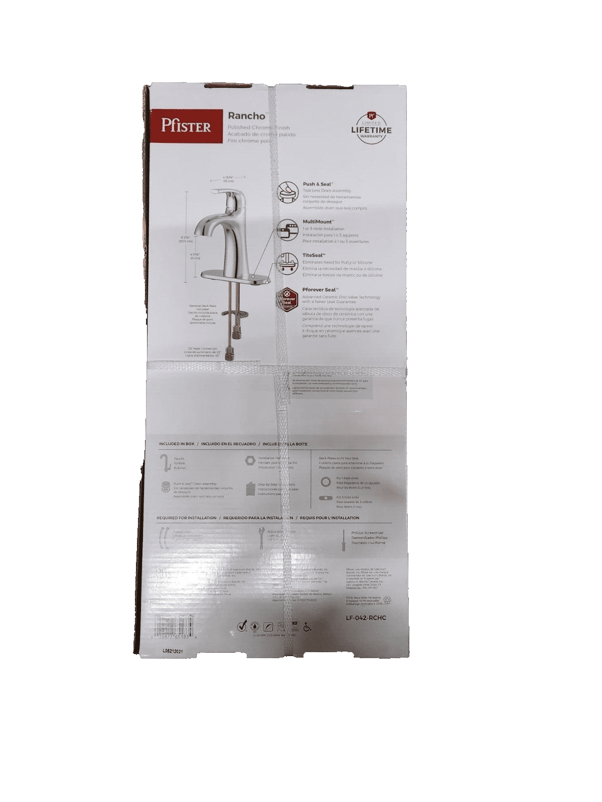 Pfister Rancho Single Control Bathroom Faucet, Polished Chrome