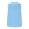 thumbnail image 4 of HOOMEUMY Men's Summer Sleeveless Button Down Tank Top Linen Cotton Hooded Vest Solid Color Beach Tank Tops Sky Blue XL, 4 of 5