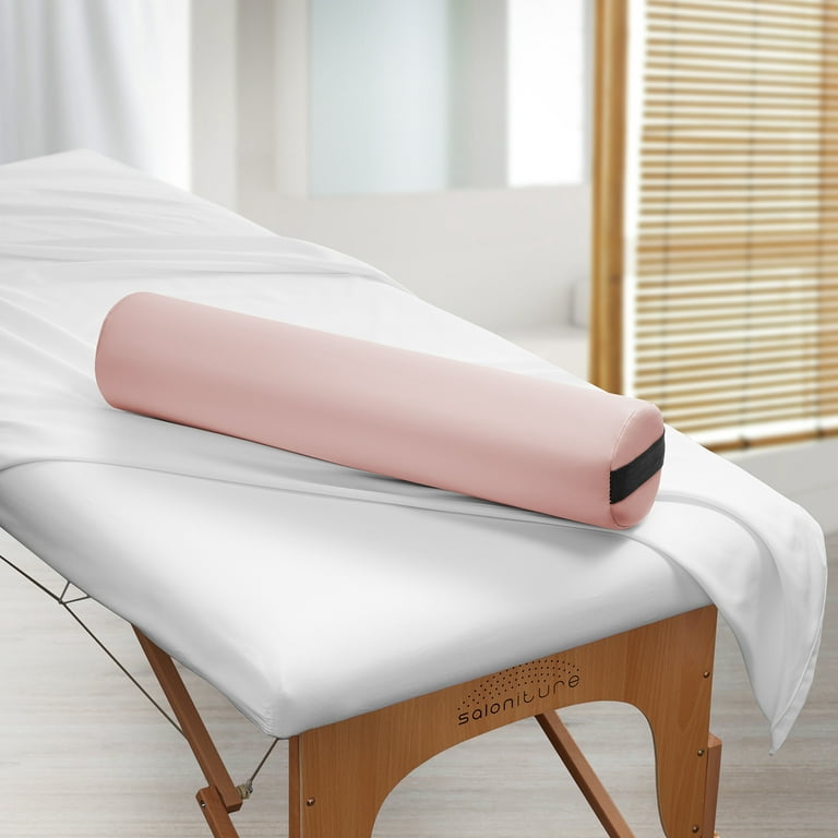 Saloniture Full Round Massage Table Bolster Pillow Pad - 26 x 6 Inch - Pink  