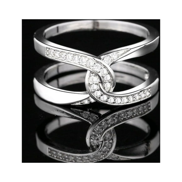 TopLLC Rings Round Gemstone Women's Promise Of Two Hearts Engagement Ring, Sterling The ring