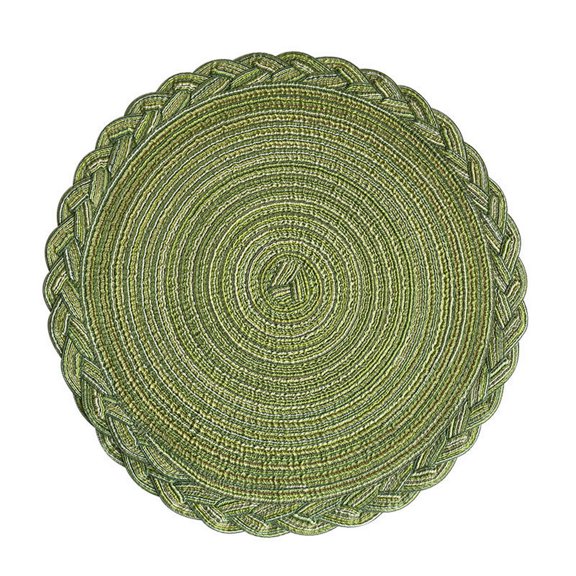 12 Inch Round Placemats,Polyester Woven Braided Place Mats,Washable Heat Resistant Circle Dining Table Mats for Kitchen