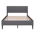 thumbnail image 4 of Upholstered Linen Platform Bed, Full Size, Gray, 4 of 9