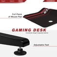 thumbnail image 2 of Vineego 43-inch Gaming Desk T-Shaped Legs Carbon Fiber Surface PC Laptop Racing Computer Table with Cup Holder & Headphone Hook (Black), 2 of 7