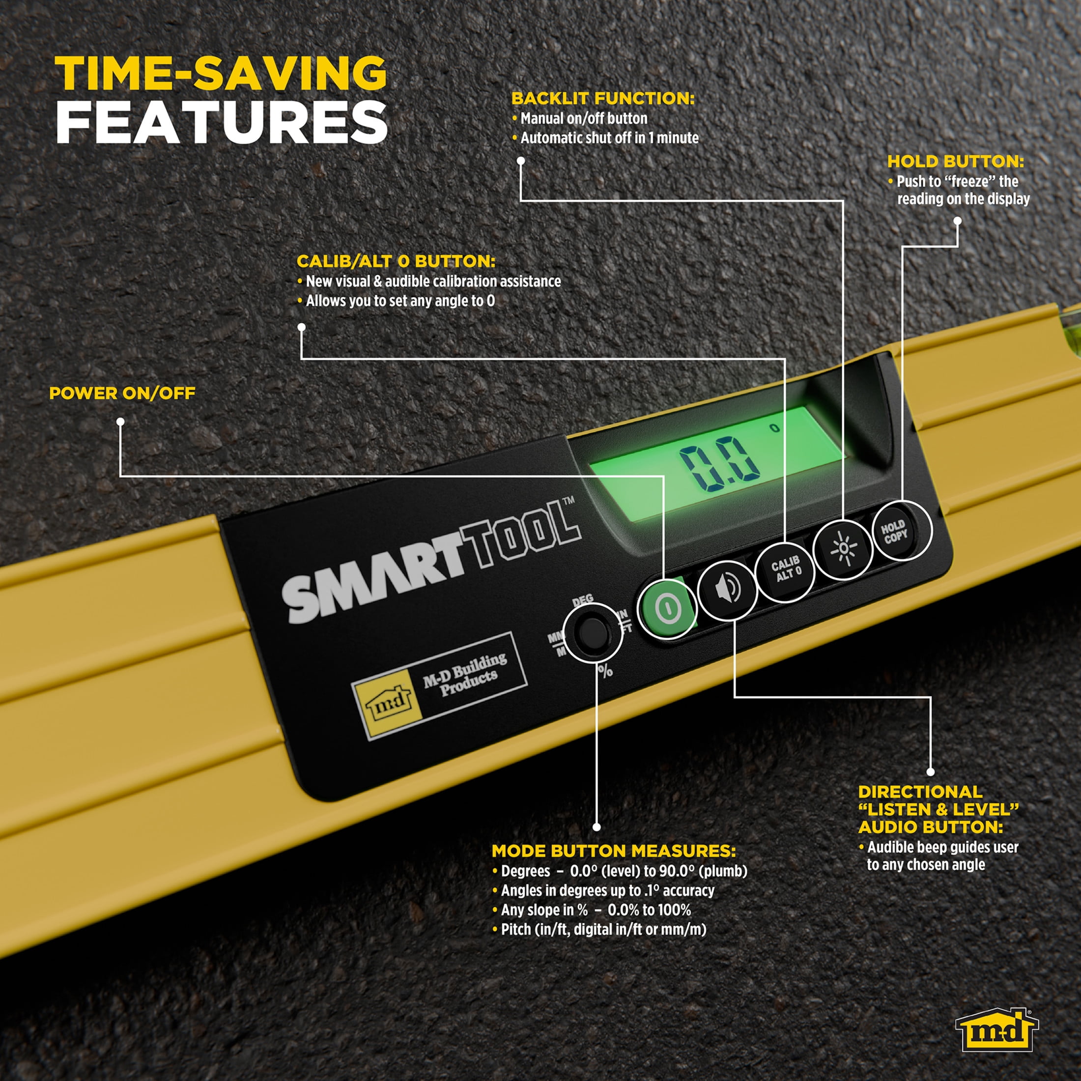 M-D Building Products 92515 23-5/8 in. Gen3 SMARTTOOL® Digital Level with Carry Case