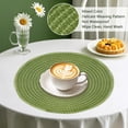 thumbnail image 4 of VCVCOO Round Placemats Set of 4, 15 inch Grass Green PET Table Mats Washable Heat Resistant for Dining Table Wedding Holiday Party, 4 of 11