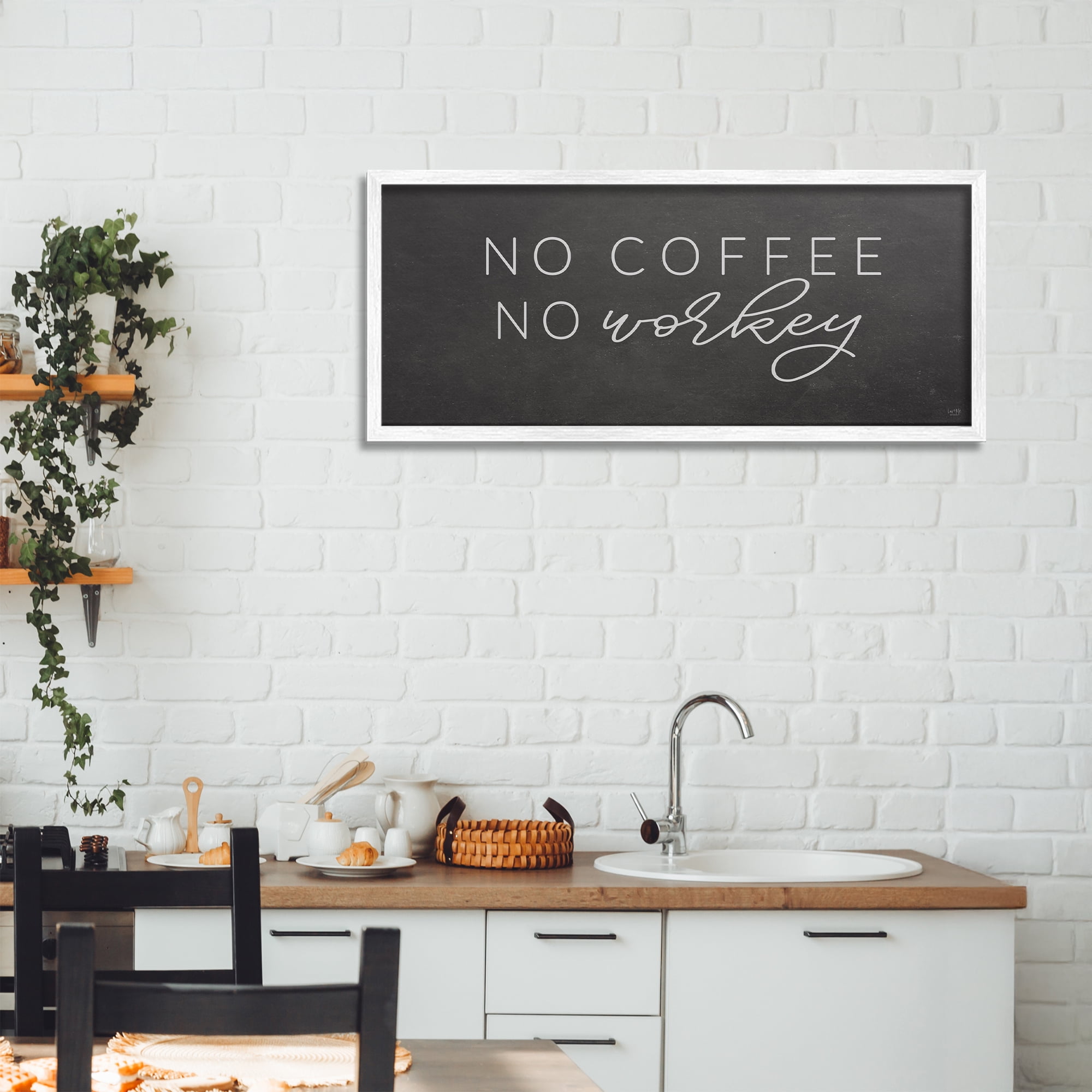 Stupell Industries Sassy No Coffee Quote White Framed Giclee Art, design by Lux + Me Designs