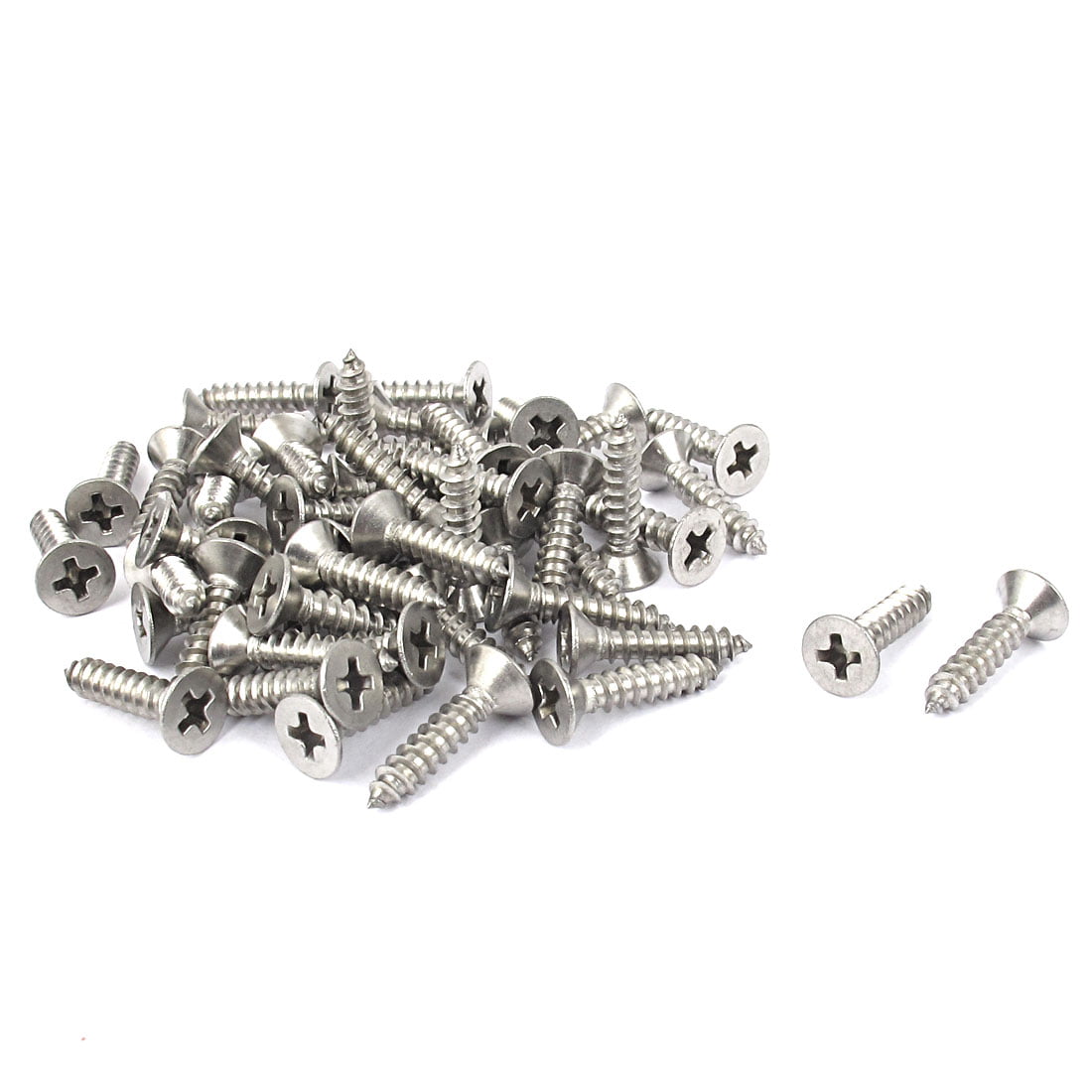 EVERMARKET M3 Cross Flat Head Tapping Wood Screws with Oxide and Wax 4 Size Screws Assortment Kit 200 Pcs