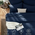 thumbnail image 2 of Juego de edredón CozyLux, color azul marino, tamaño completo, 7 piezas, cama en bolsa, 2 of 7