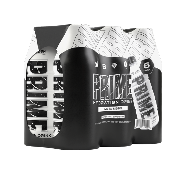 Prime Hydration Sports Drink, Meta Moon, 16.9 fl oz, 6 Pack, Bottles