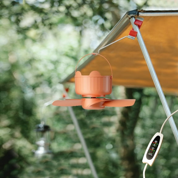 Dengmore Ceiling Fan Mini USB Tent Fan With 3 Speed Timing Function Suitable For Camping Outdoor Hanging Gazebo Tent Roof Fan Indoor With 8.2 Feet Extension Cord