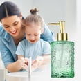 thumbnail image 2 of LEFXSMR Glass Soap Dispenser, Dish & Hand Soap Dispenser Bathroom, Liquid Storage Pump Bottle for Bathroom Kitchen, 12.8 Oz Mint Green, 2 of 7