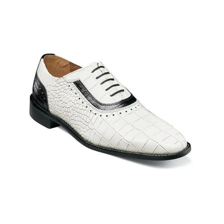 

Stacy Adams Riccardi Plain Toe Oxford Shoes Animal Print Black w/White 25575-111