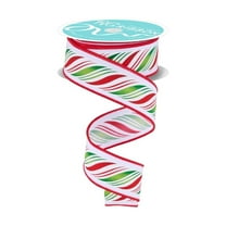 1.5" Peppermint Twist Ribbon: Red/Green (10 Yards)