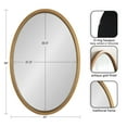 thumbnail image 3 of Kate and Laurel Hogan Farmhouse Oval Framed Wall Mirror, 24 x 36, Antique Gold, Decorative Traditional Vintage Wood Mirror with Soft Curvature and Modern Oval Shape, 3 of 8
