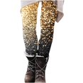 thumbnail image 3 of ClodeEU Women's Sparkly Printed Leggings,High Waisted Shiny Leggings Pant,Trendy Legging Yellow 02,Womens Plus S, 3 of 7