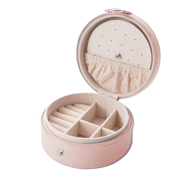 Caja organizadora de joyas, estuche de exhibición resistente al agua con forro de terciopelo suave de cuero PU a prueba de polvo, para pendientes, pul , Rosado Salvador Dali Estuche organizador de joyas
