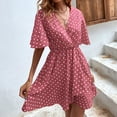thumbnail image 1 of Robe d'Été pour Femmes, Robe d'Été Décontractée pour Femmes, Robe d'Été Décontractée pour Femmes à Manches Courtes et Col en V, 1 of 5