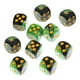 thumbnail image 4 of Juego de 10 dados de seis caras para fiestas, D6, 12 mm, opacos, para juegos de rol MTG RPG. verde negro, 4 of 6