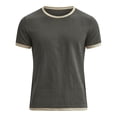 thumbnail image 3 of Mens Summer Casual Linen T Shirts Solid Color Crewneck Tees Short Sleeve Pullover Lightweight Daily Tops Dark Gray 2XL, 3 of 5