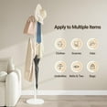 thumbnail image 4 of Coat Rack Freestanding with Natural Marble Base, Metal Coat Rack Stand with 10 Hooks, 3 Adjustable Size Coat Tree for Bags, Clothes, and Hats for Entryway, Bedroom, Hallway, Office, White, 4 of 16