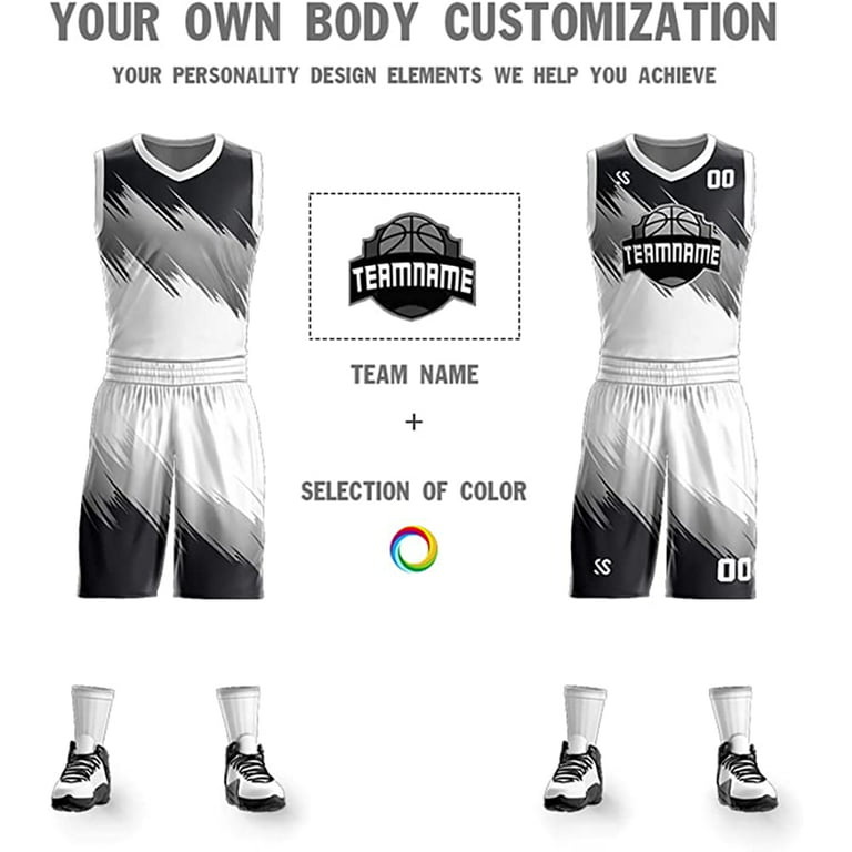 High Quality White Basketball Jersey Design Customized Name And Number Basketball  Uniforms