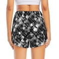 thumbnail image 4 of Uemuo Seamless Pattern With Skulls Pattern Women's Athletic Shorts High Waisted Running Shorts with Liner Pockets Gym Elastic Workout Shorts-X-Large, 4 of 9