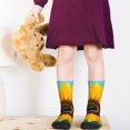 thumbnail image 5 of Rocae Golden Sunflower in Blue for Girls Boys Crew Socks,Children's Socks, Kids Socks, Toddler Socks: Daily Wear with Kids School Uniform, 5 of 5
