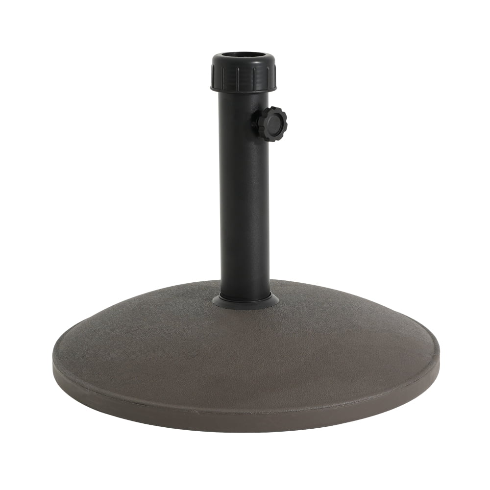 Outdoor 35-lb Round Brown Resin & Concrete Patio Umbrella Base, Weather-Resistan