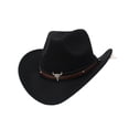 thumbnail image 2 of Cowboy Cowgirl Hat Decor Cowgirl Sombrero Caps for Adults Women Men Festival Black, 2 of 6