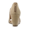 thumbnail image 3 of Journee Womens Aretha Back Heel Zip Peep Toe Wedge Sandals, Widths Available, 3 of 9