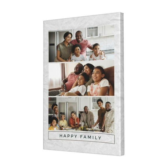 Custom Canvas Prints White Modern Family Personalized Photo Image Collage DIY Framed Kit Wall Art Picture Room Decor 16x20 inch
