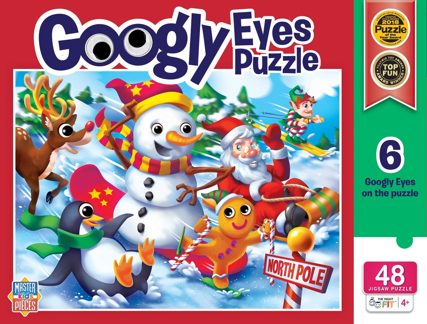 MasterPieces Kids Funny Jigsaw Puzzle - Christmas Googly Eyes 48 Pieces