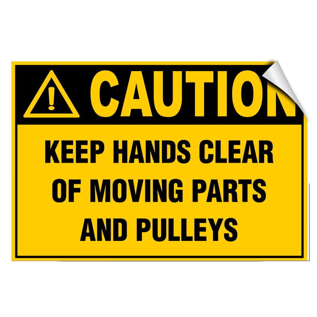 Caution Keep Hands Clear Of Moving Parts And Pulleys Style 1 Safety