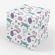 Stesha Party Mermaid PriNst Wrapping Paper Dolphin Turtle Ocean Gift Wrap 30 x 20 Inch (3 Sheets)