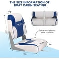 thumbnail image 3 of Ataucjin 2 Packs Boat Seats Low Back Stainless Steel Screws Included, Fold-Down Fishing Boat Seats Waterproof Captain Aluminum Hinges & Thick Soft Cushion, 3 of 7