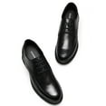 thumbnail image 4 of CMR CHAMARIPA Hidden High Heel Shoes For Men Black Leather Business Casual Elevator Shoes Lace Up Men Taller Shoes 7CM/2.76 Inches, 4 of 5