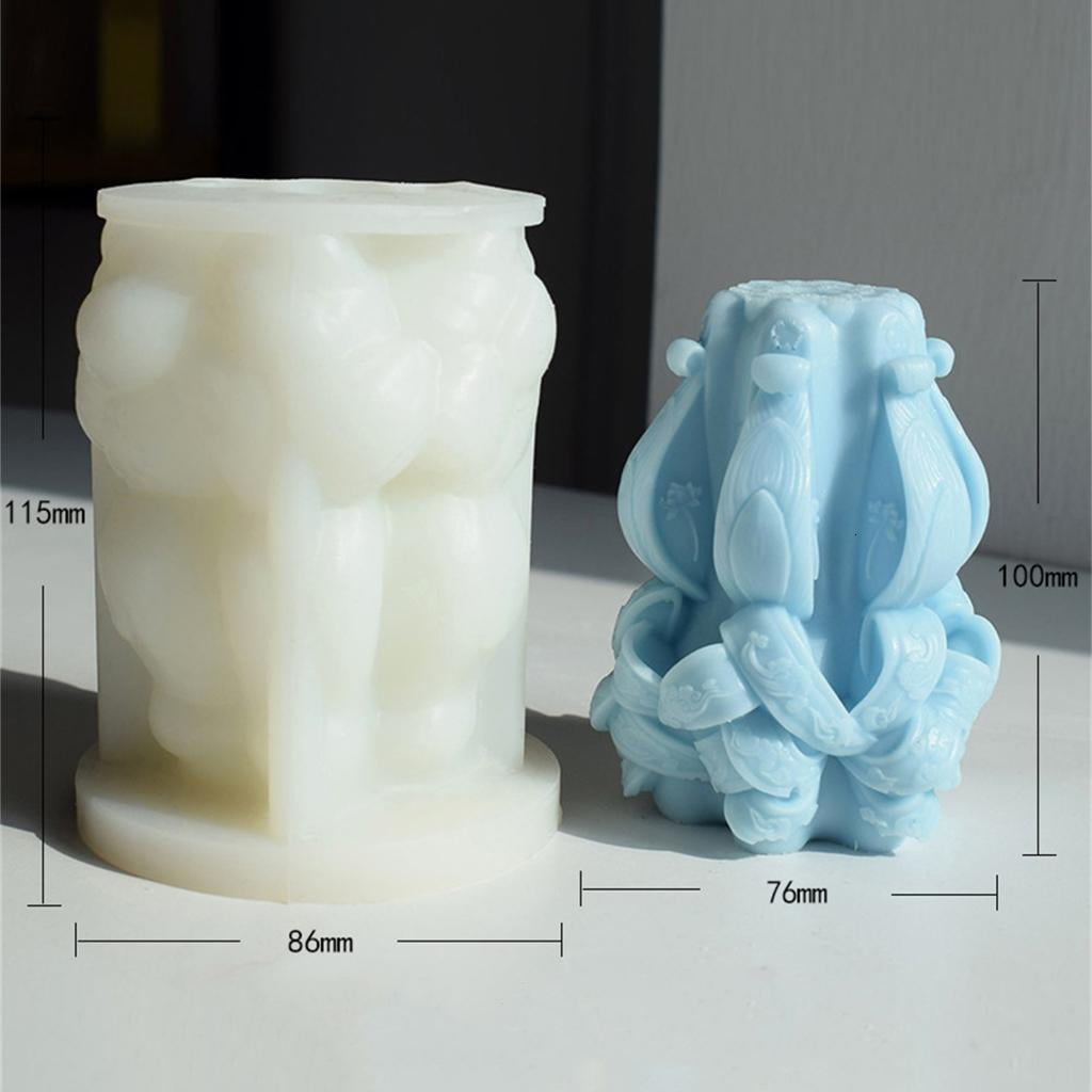 3D Cylinder Scented Candle Mold Silicone Mold for Candle Making Resin Gypsum