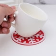 thumbnail image 3 of 4 Pcs sous-Verres en Feutre Forme de Flocon de Neige Tapis de Tasse Antidérapants Résistants à la Chaleur Porte-Gobelet Rond Rouge, 3 of 9