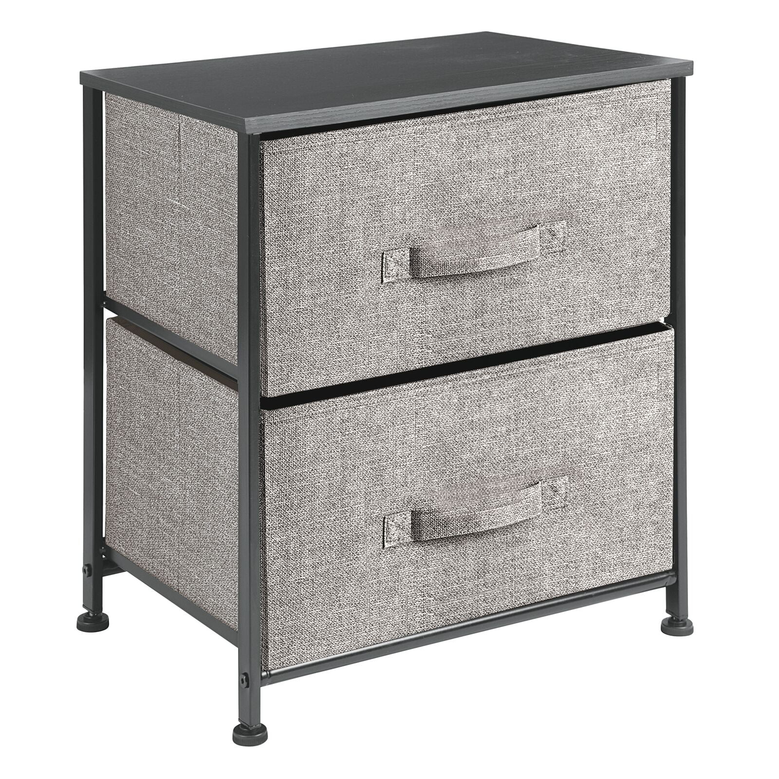 mDesign Small Storage Dresser End/Side Table Night Stand with 2
