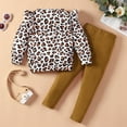 thumbnail image 3 of Popshion Little Girl Leopard Sweatshirt Top and Brown Pants Winter Clothes Size 2-3 Years, 3 of 7