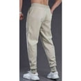 thumbnail image 4 of Ceisia Men Solid Color Loose Casual Pants Elastic Waist Drawstring Sports Gift Work Trousers, 4 of 8