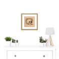 thumbnail image 2 of Landseer Human Skull Anatomy Front View Drawing 8X8 Inch Square Wooden Framed Wall Art Print Picture with Mount, 2 of 4