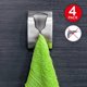 thumbnail image 4 of SZTXJ Set of 4 Solid Adhesive Stainless Steel Kitchen Towel Racks, Self-adhesive Bathroom Hooks, 4 of 5